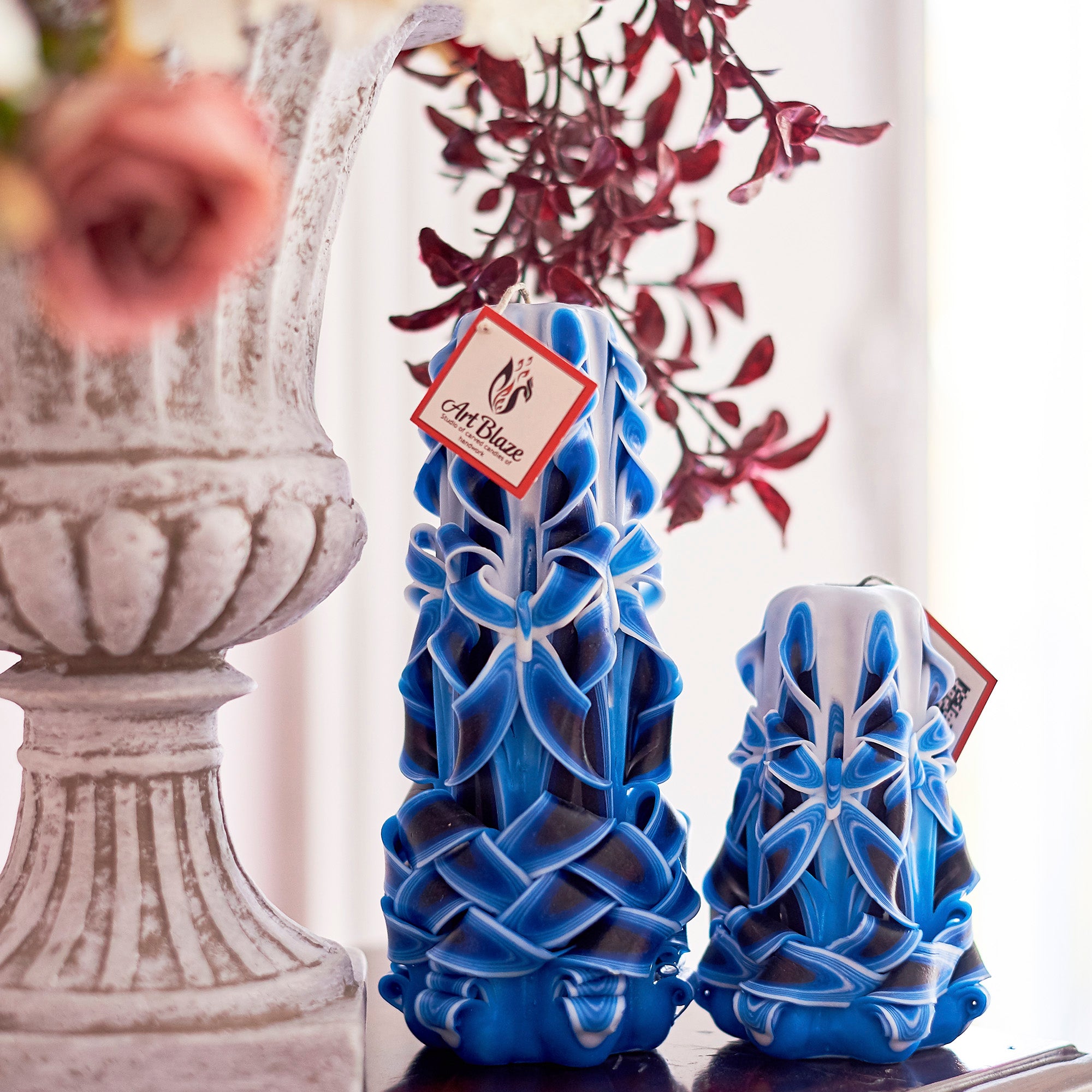 Set of carved candles "Sea Wave"