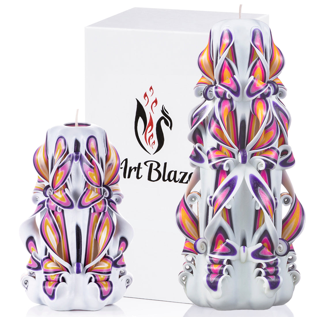 Set of carved candles "Royal Pearl"