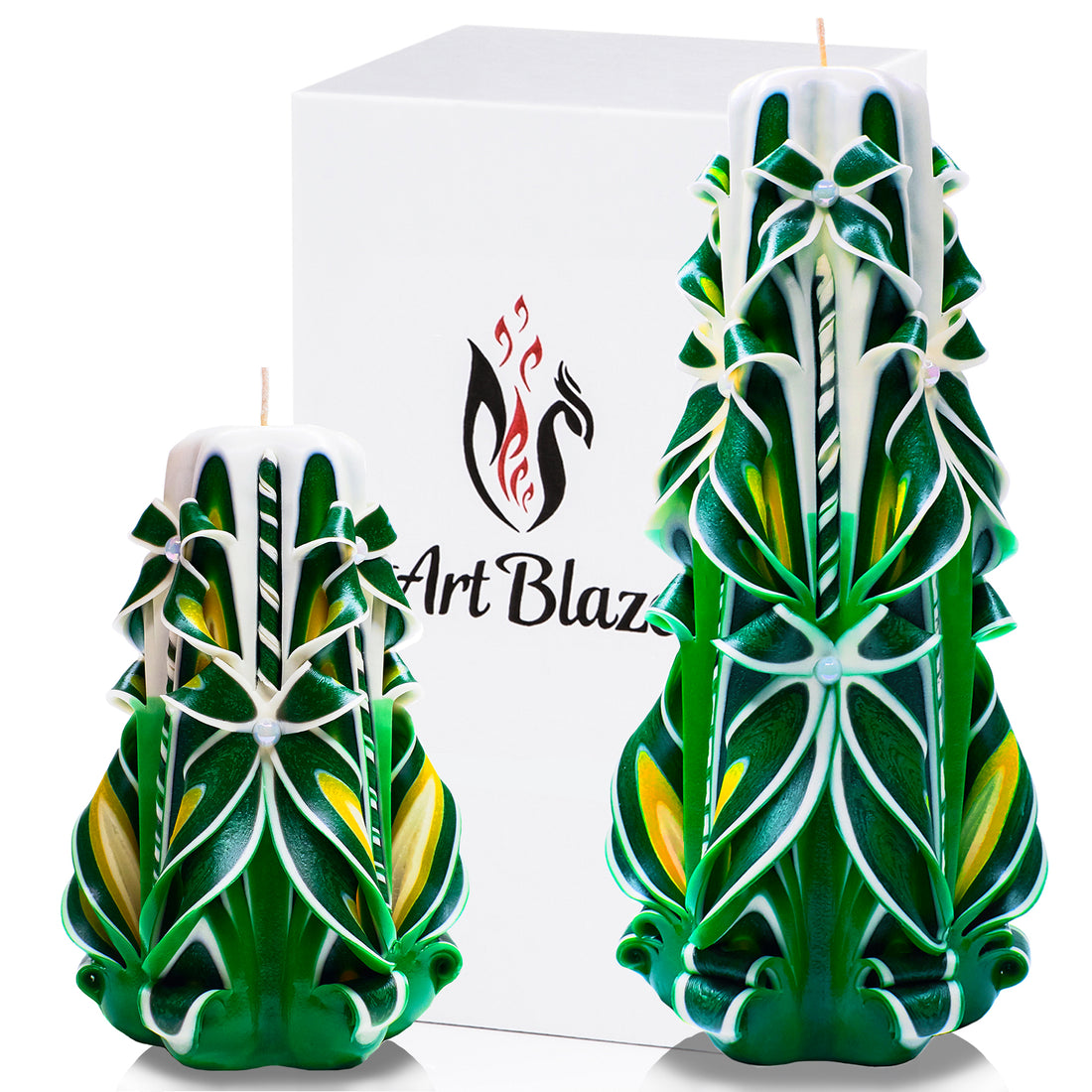 Set of carved candles "Summer Glade"