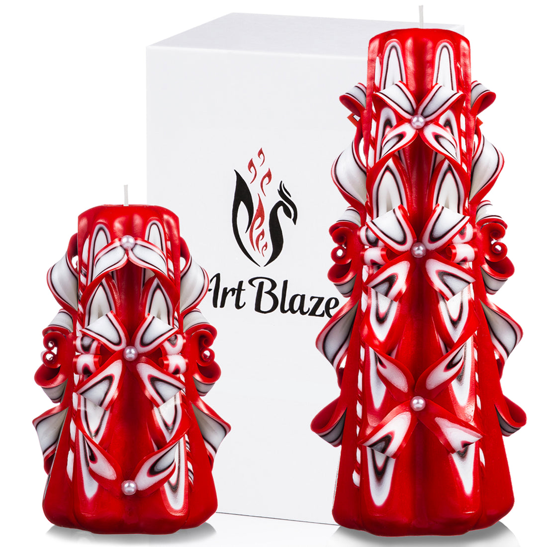 Set of carved candles "Scarlet Sails"