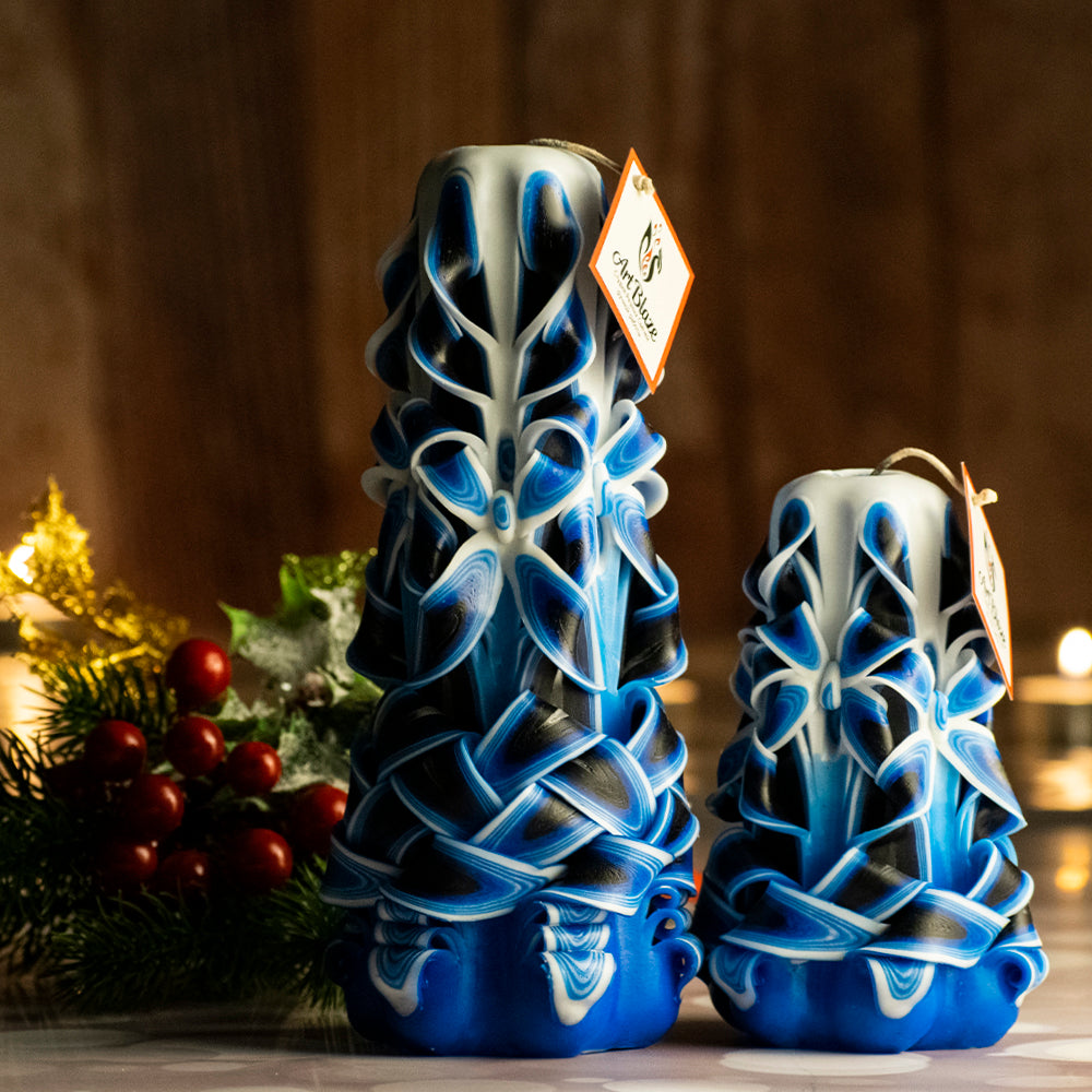 Set of carved candles "Sea Wave"