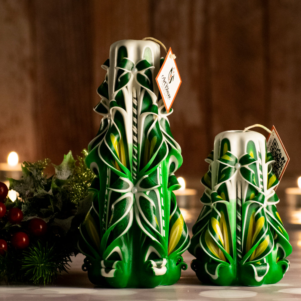 Set of carved candles "Summer Glade"