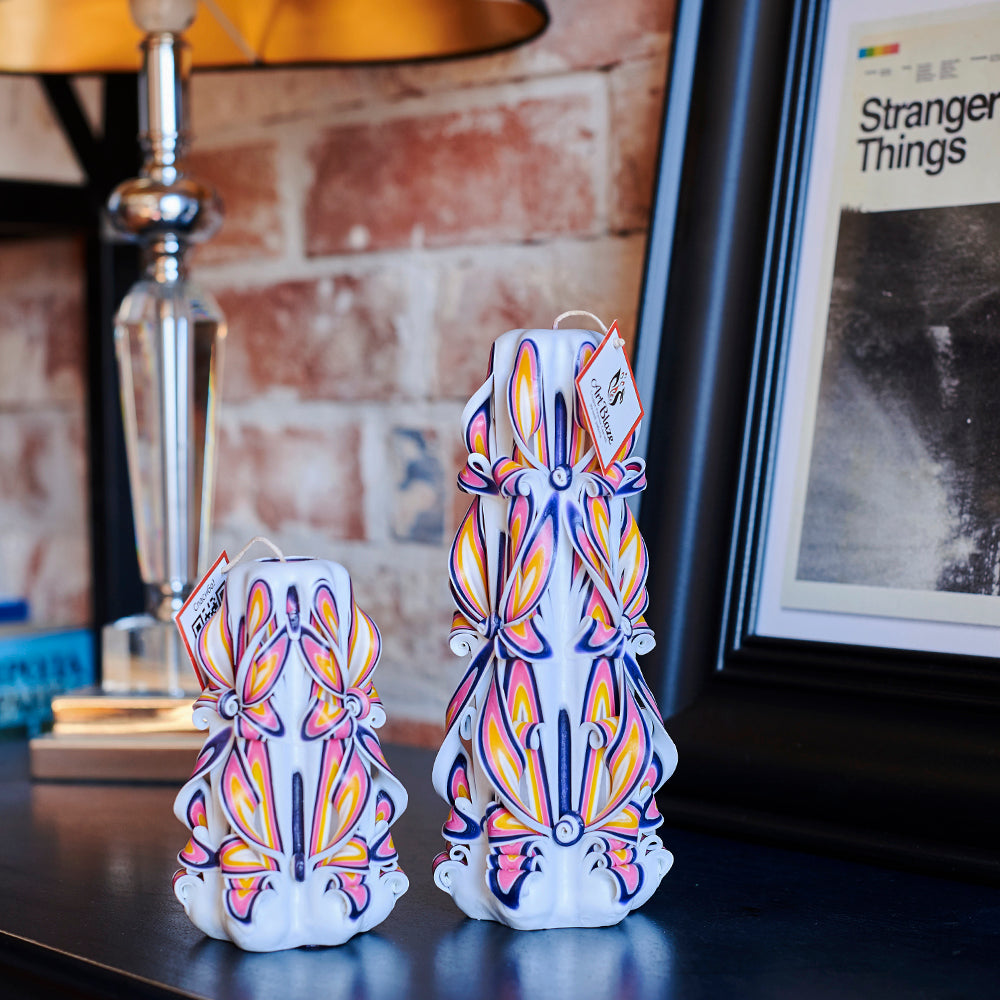 Set of carved candles "Royal Pearl"