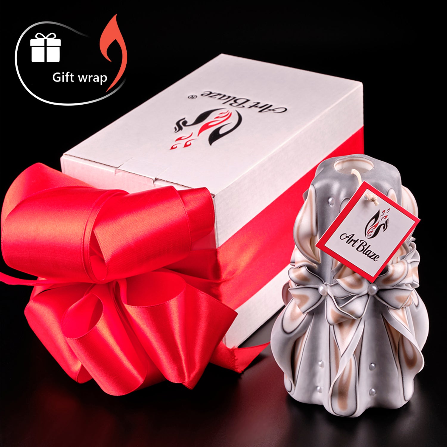 Set of carved candles "Delicate Lace"