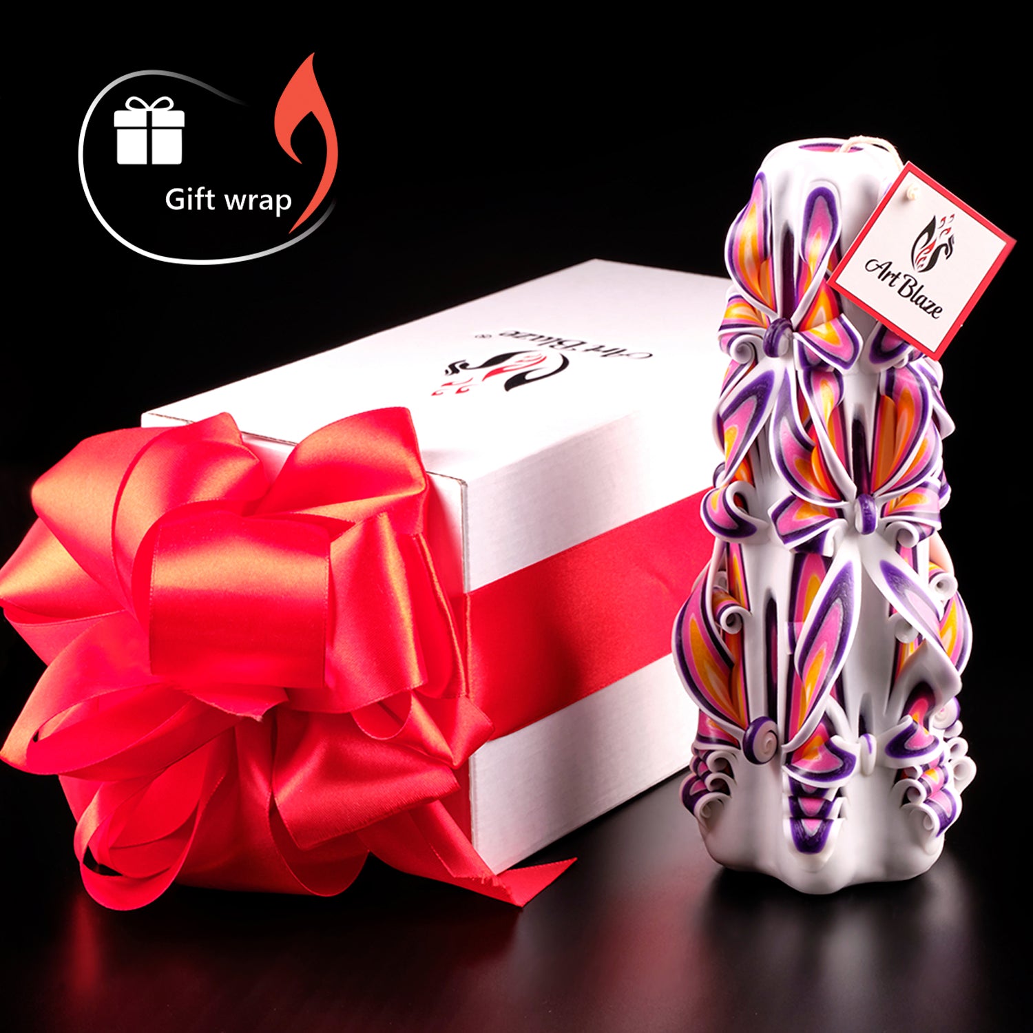 Set of carved candles "Royal Pearl"