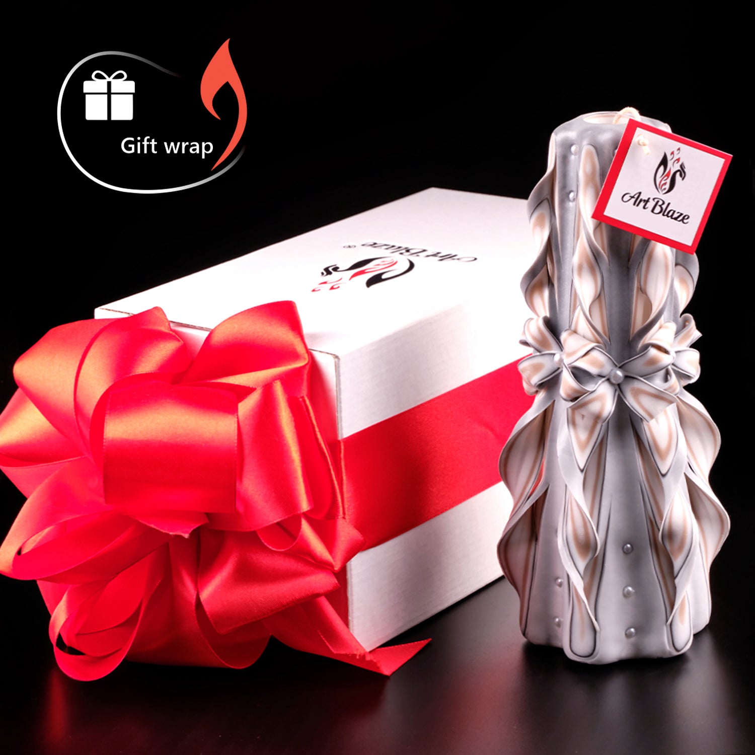 Set of carved candles "Delicate Lace"