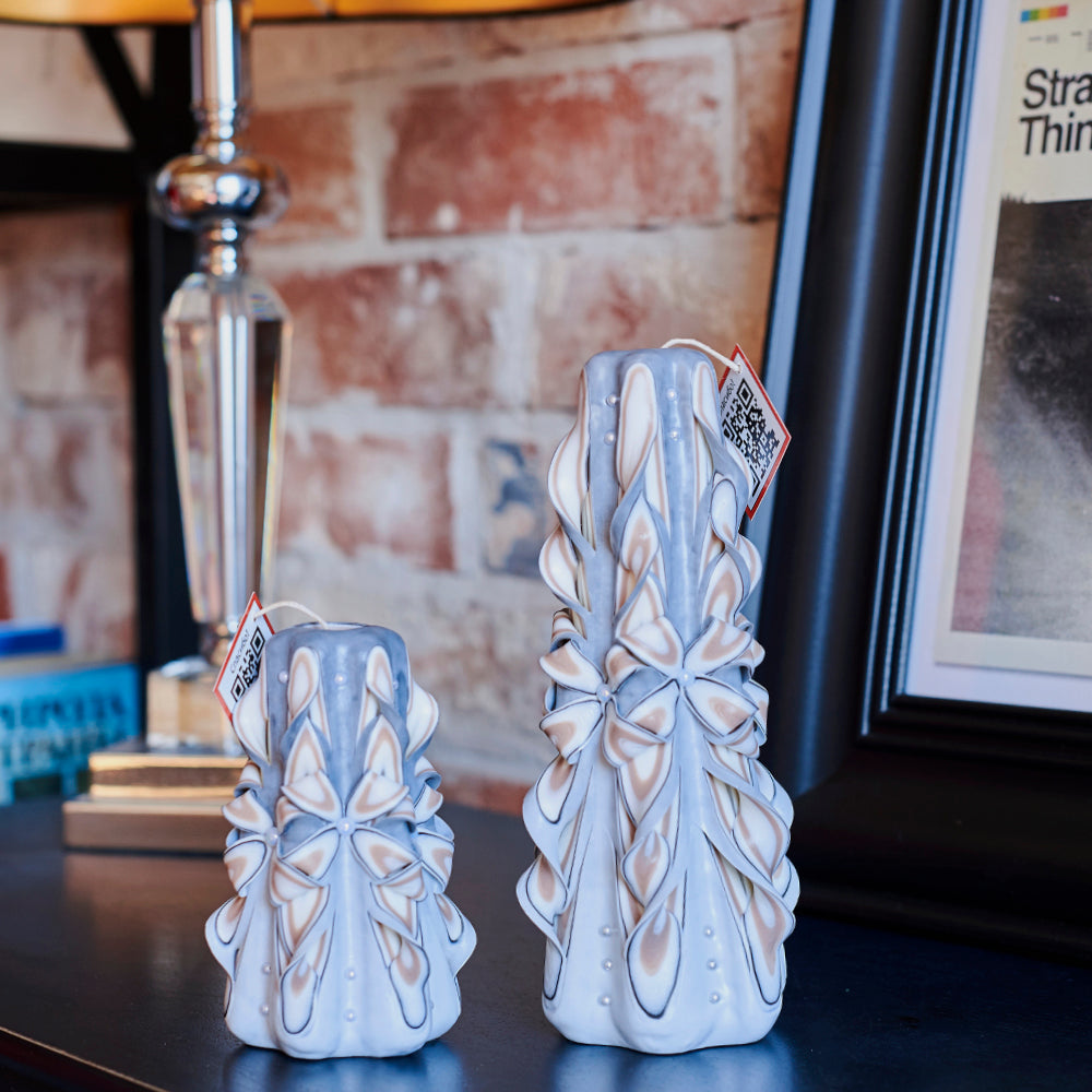Set of carved candles "Delicate Lace"