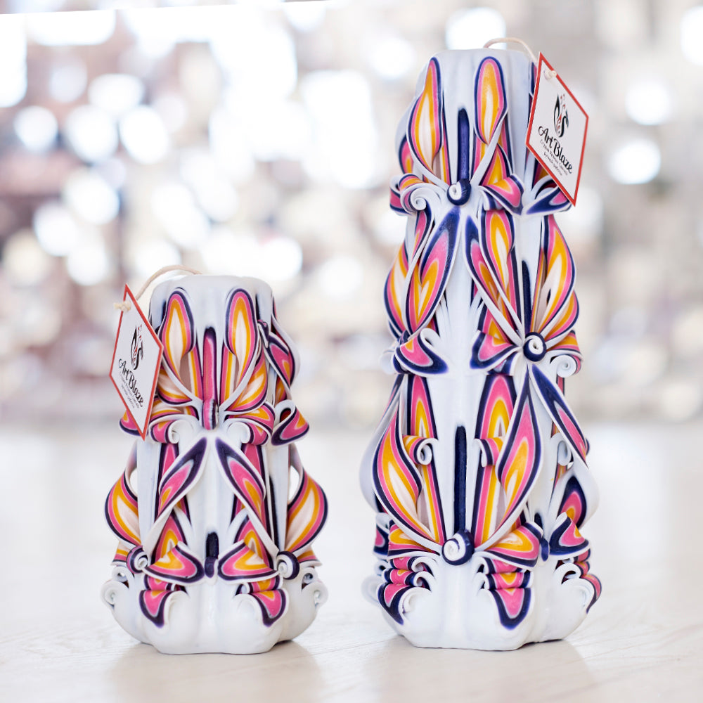 Set of carved candles "Royal Pearl"