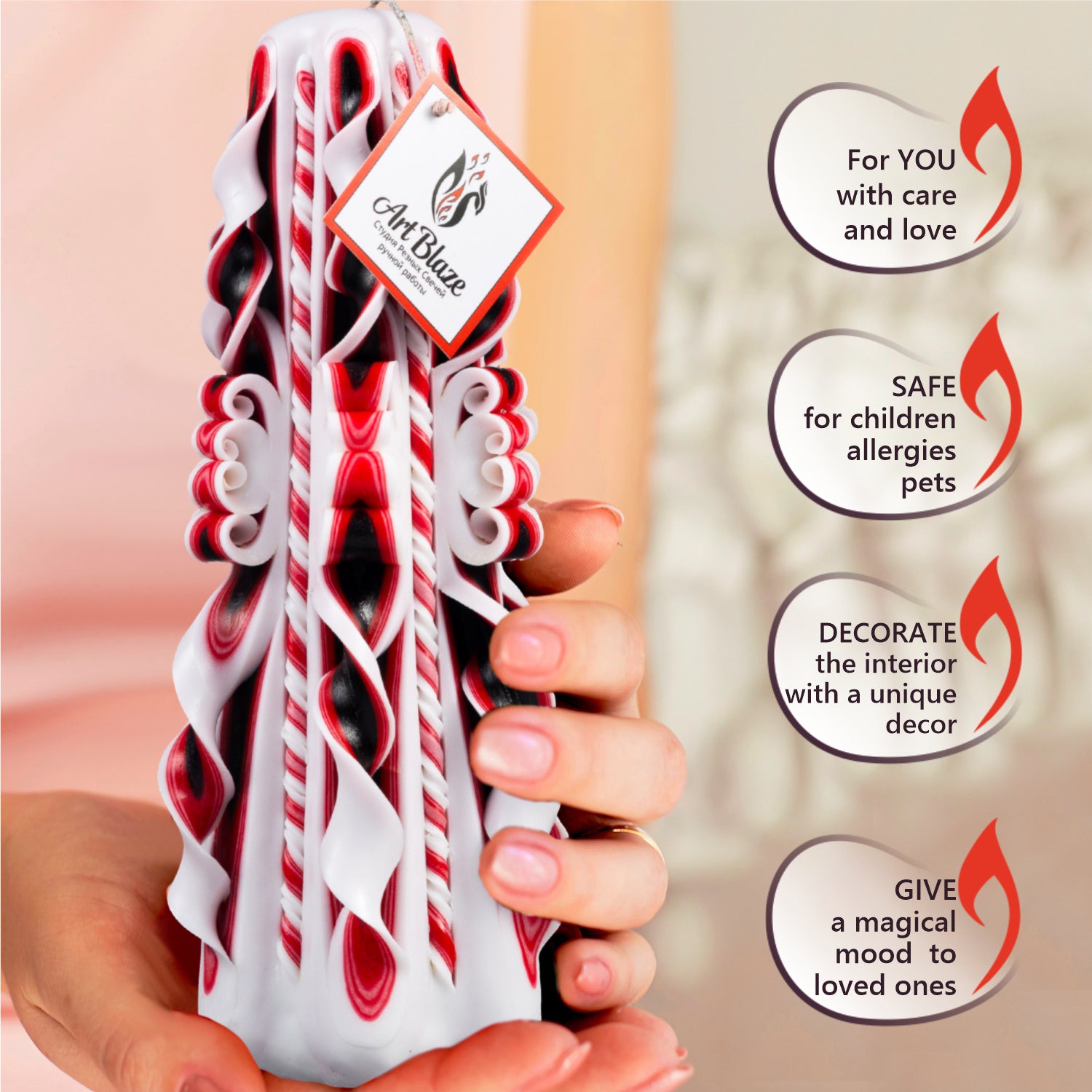 Carved candle "Eastern Tale" large