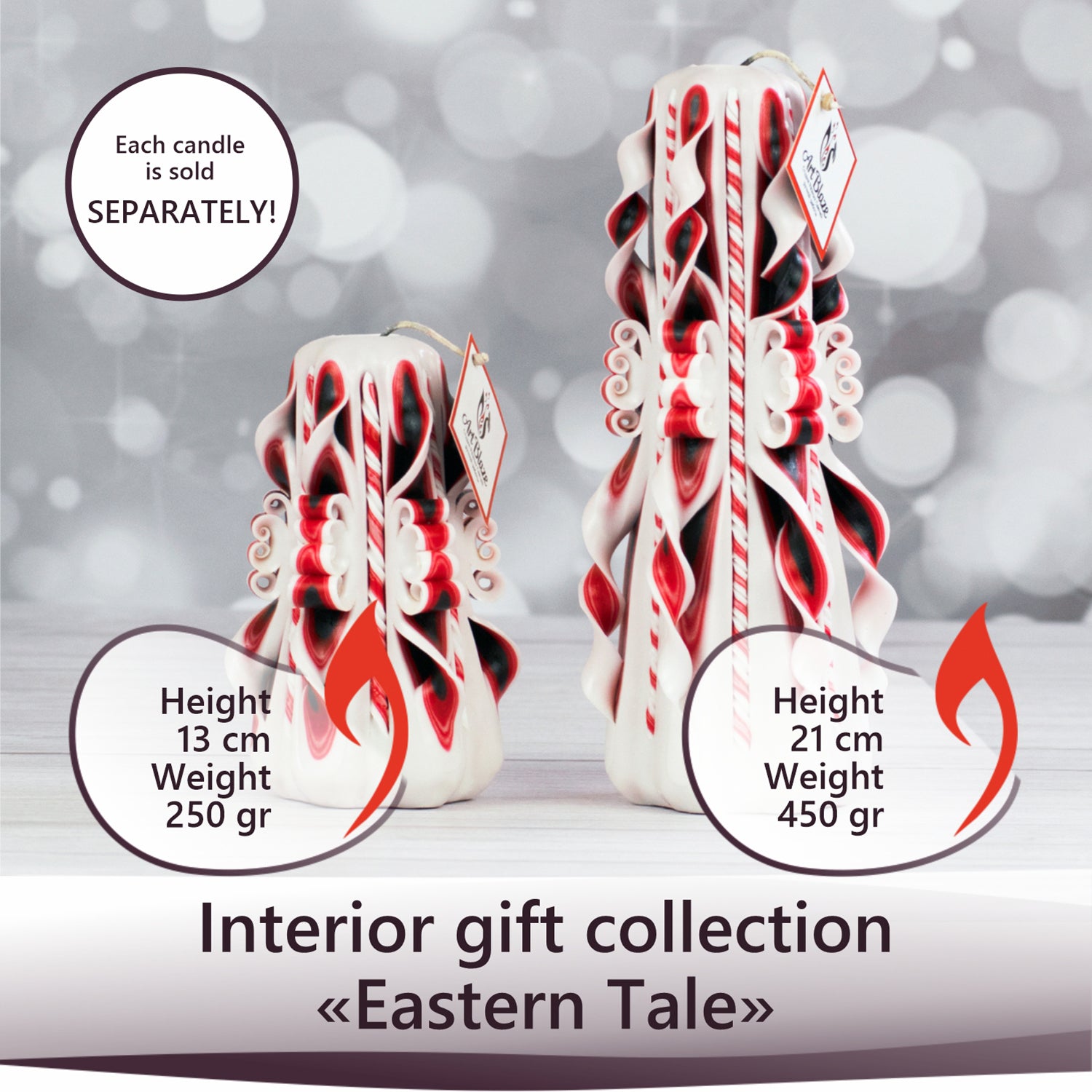 Carved candle "Eastern Tale" large