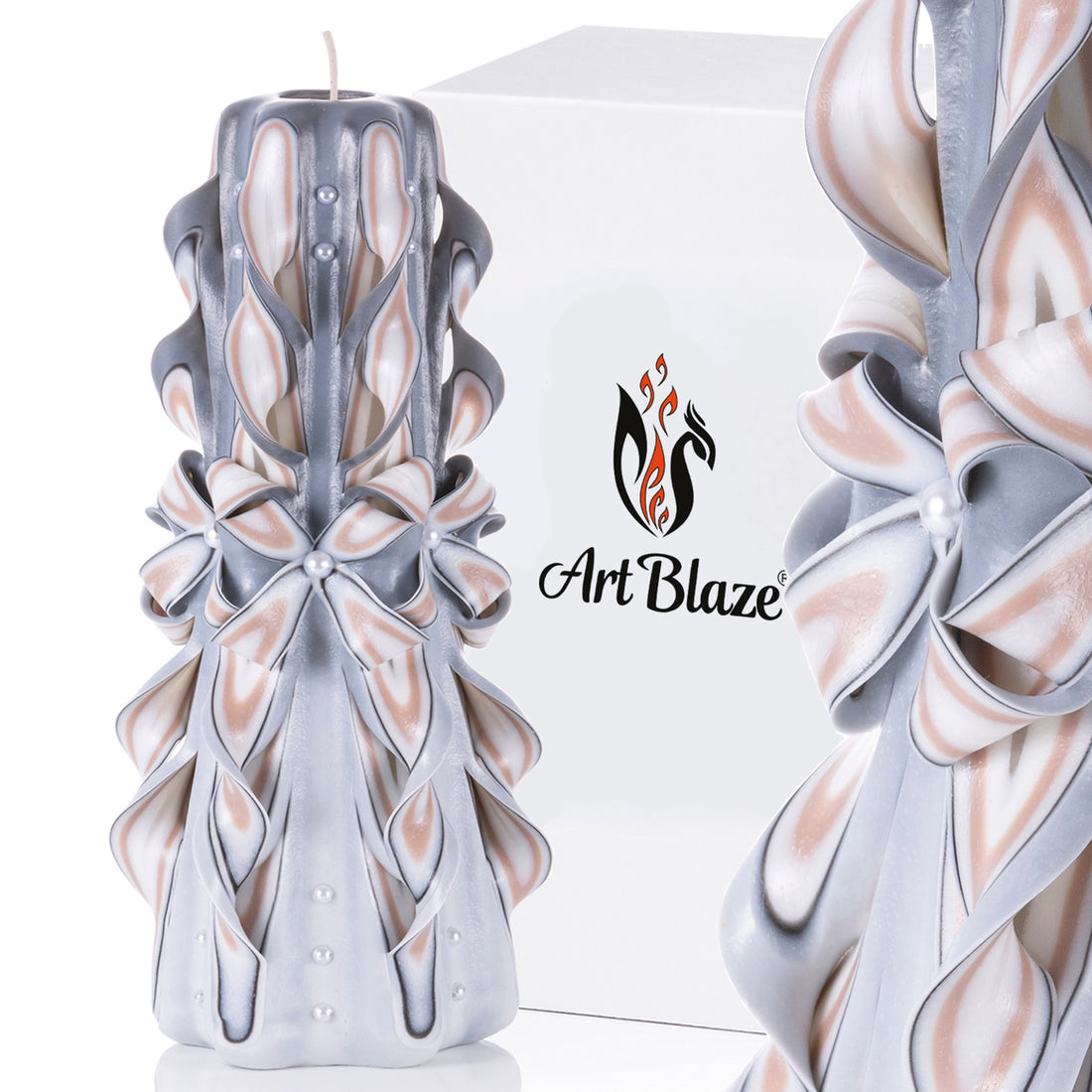 Carved candle "Delicate Lace" large