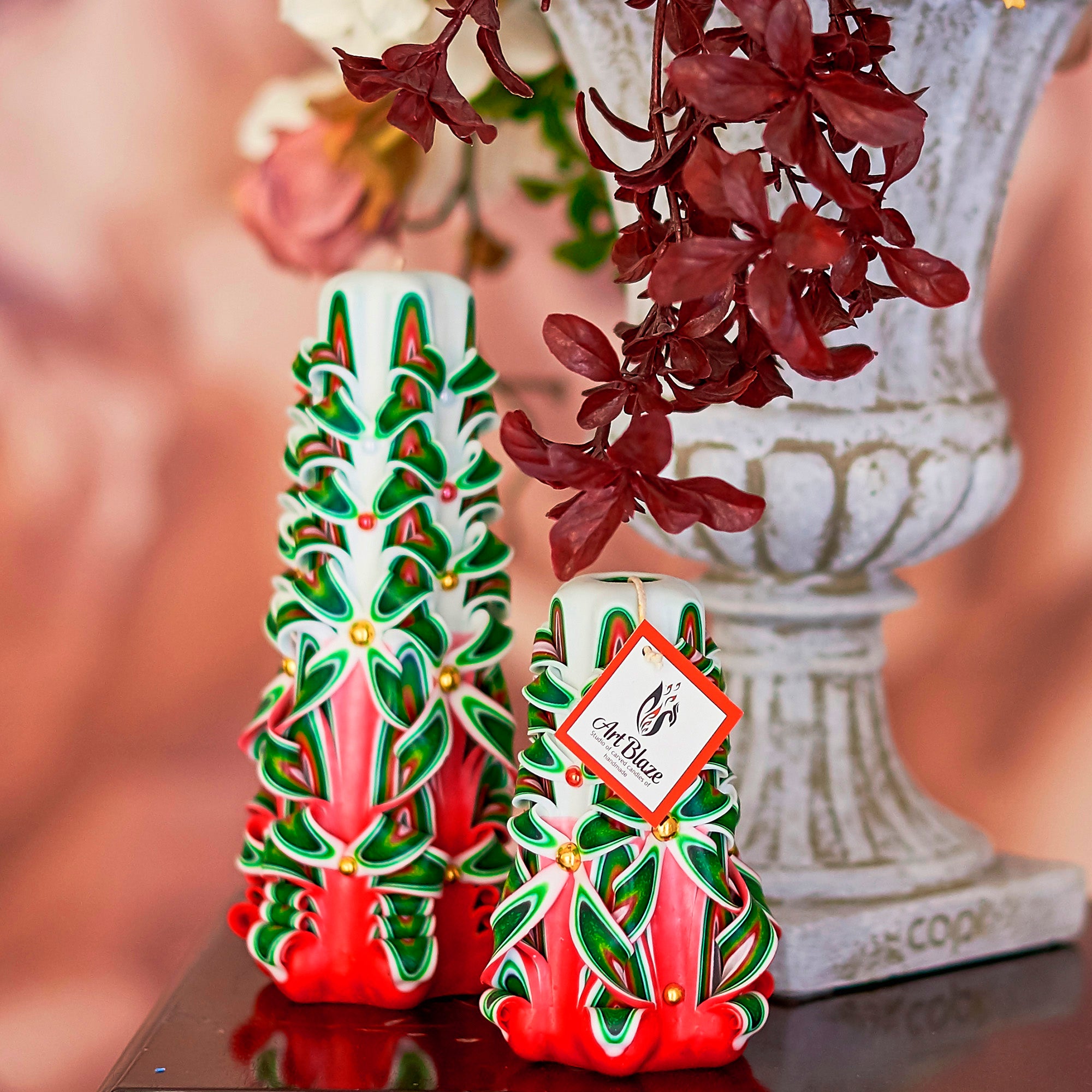 Carved candle "Festive Cocktail" large