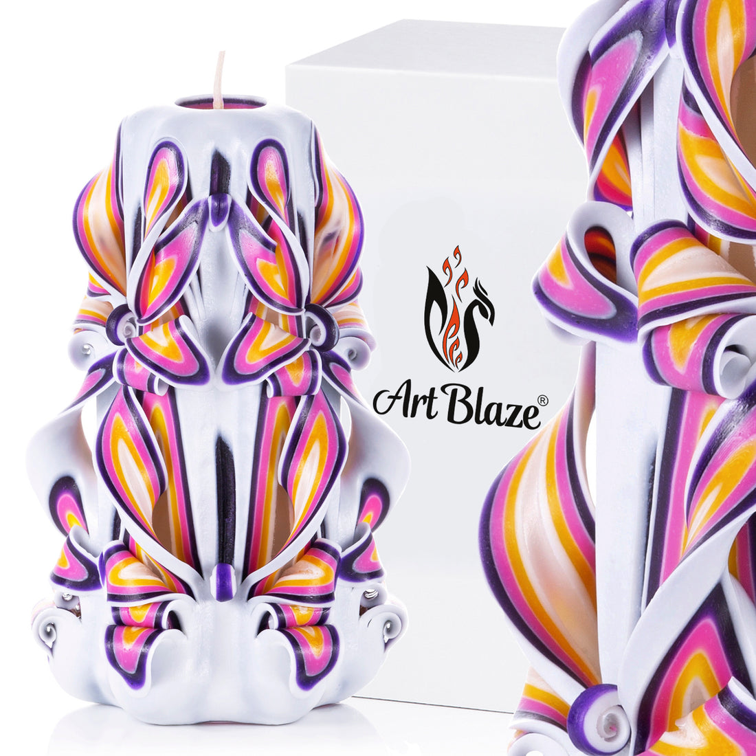 Carved candle "Royal Pearl" small