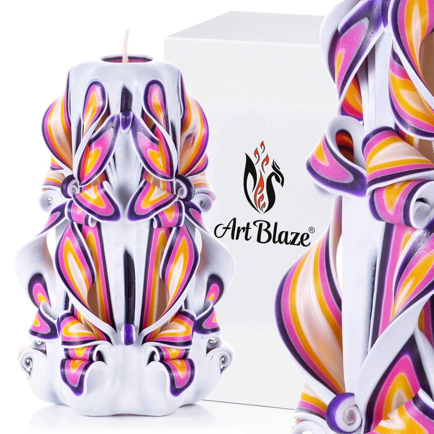 Carved candle "Royal Pearl" small