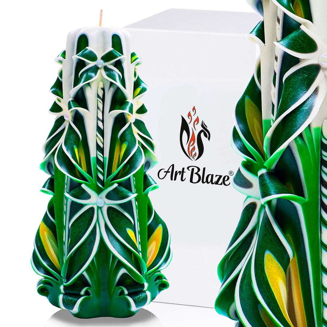 Carved candle "Summer Glade" large