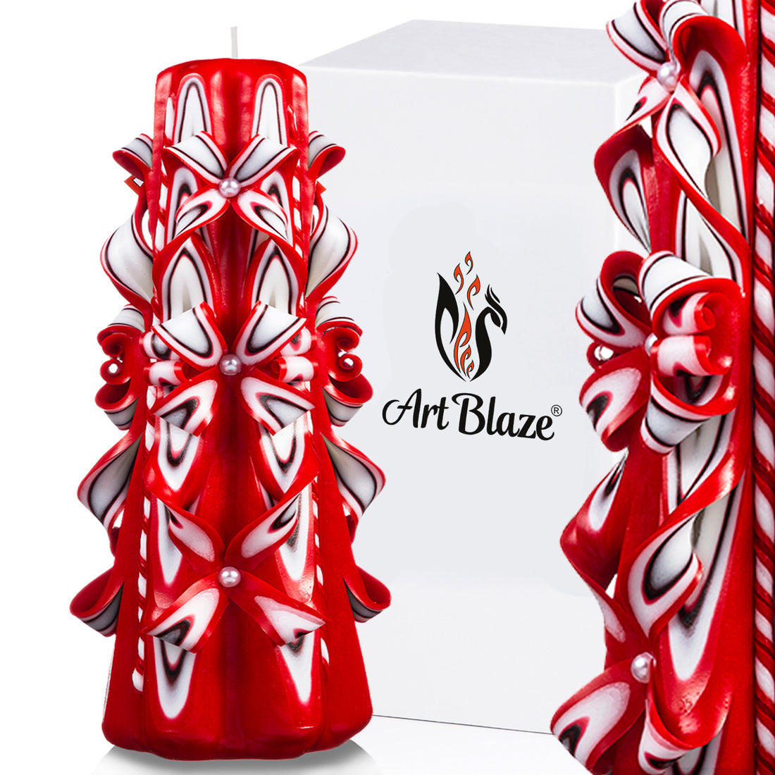 Carved candle "Scarlet Sails" large