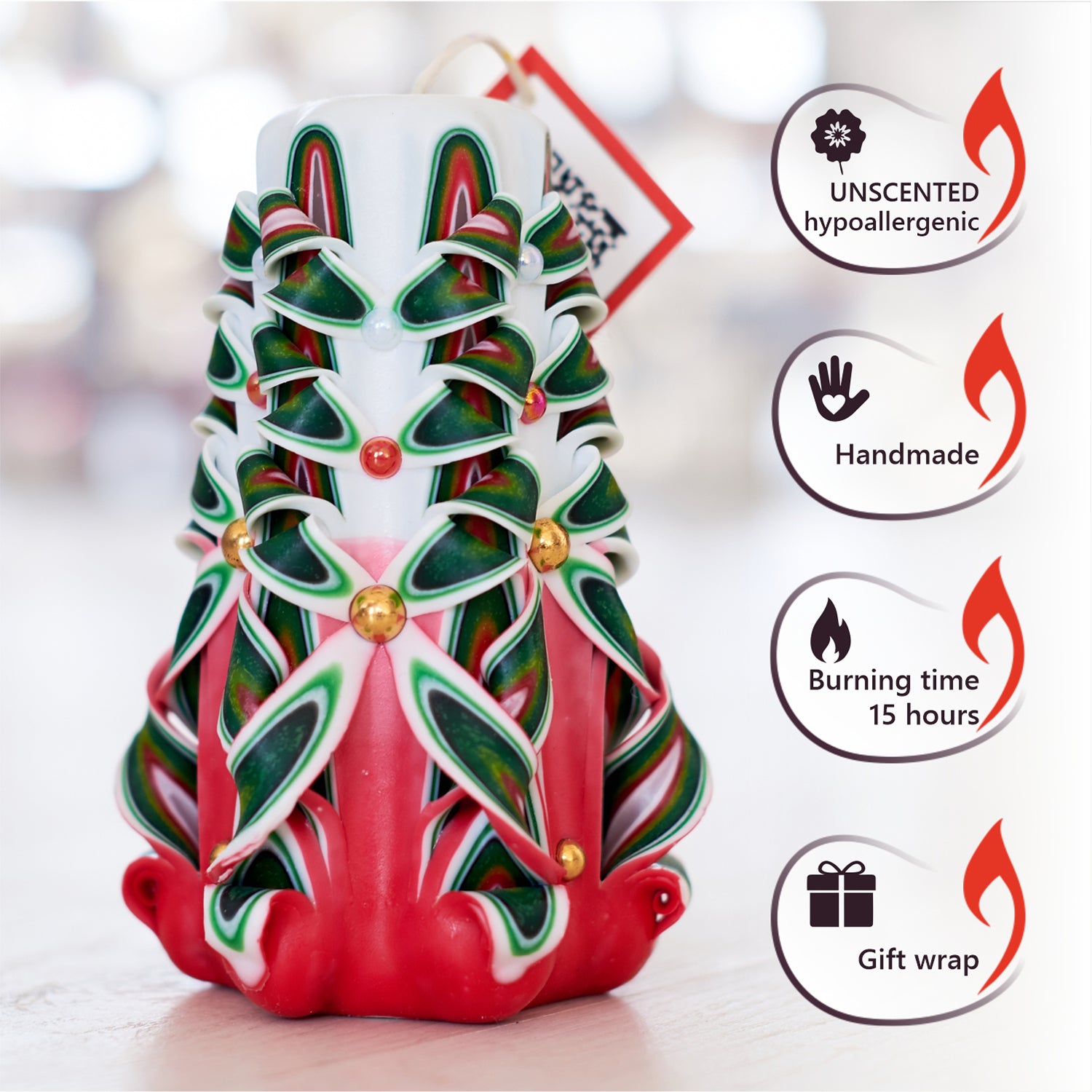 Carved Candle "Festive Cocktail" small