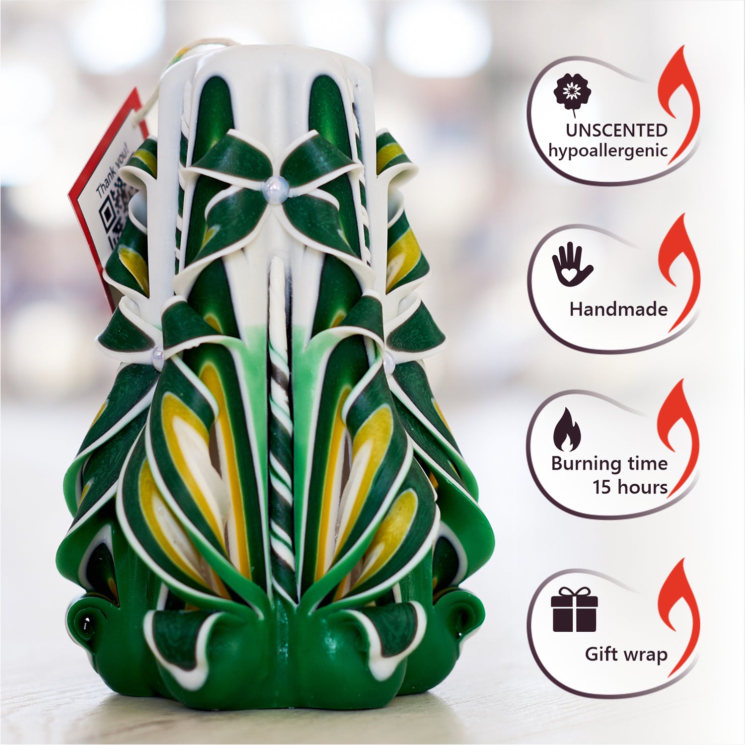Carved candle "Summer Glade" small