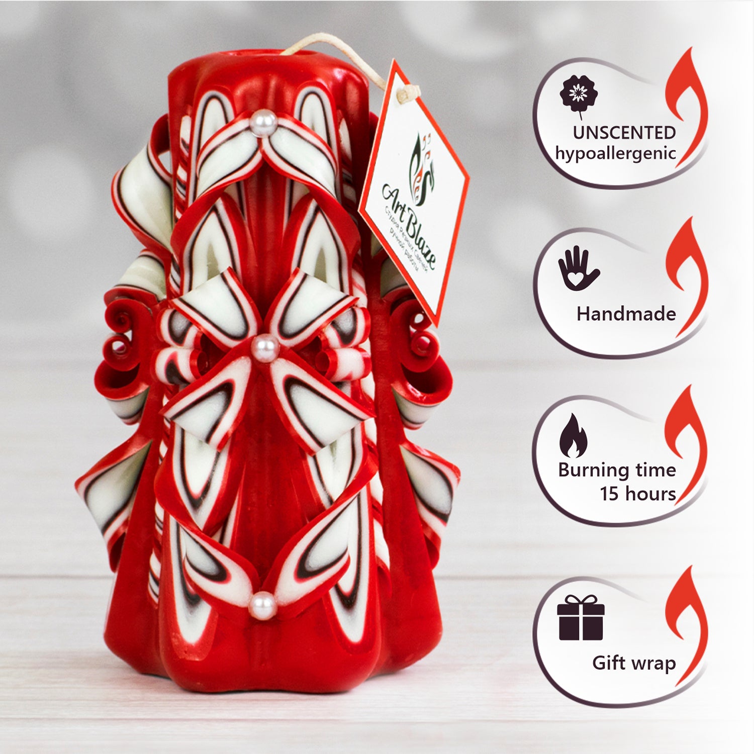 Carved candle "Scarlet Sails" small