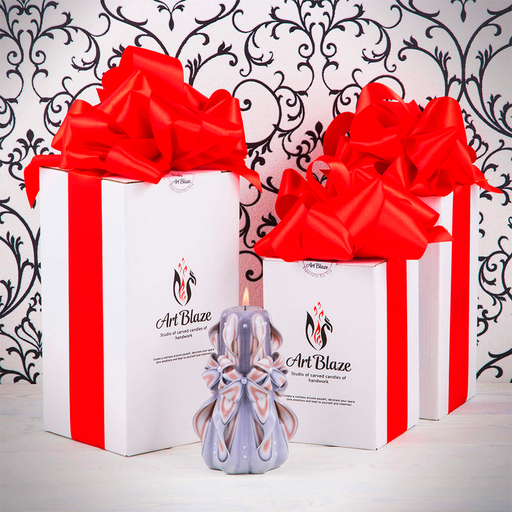 Carved candle "Delicate Lace" small