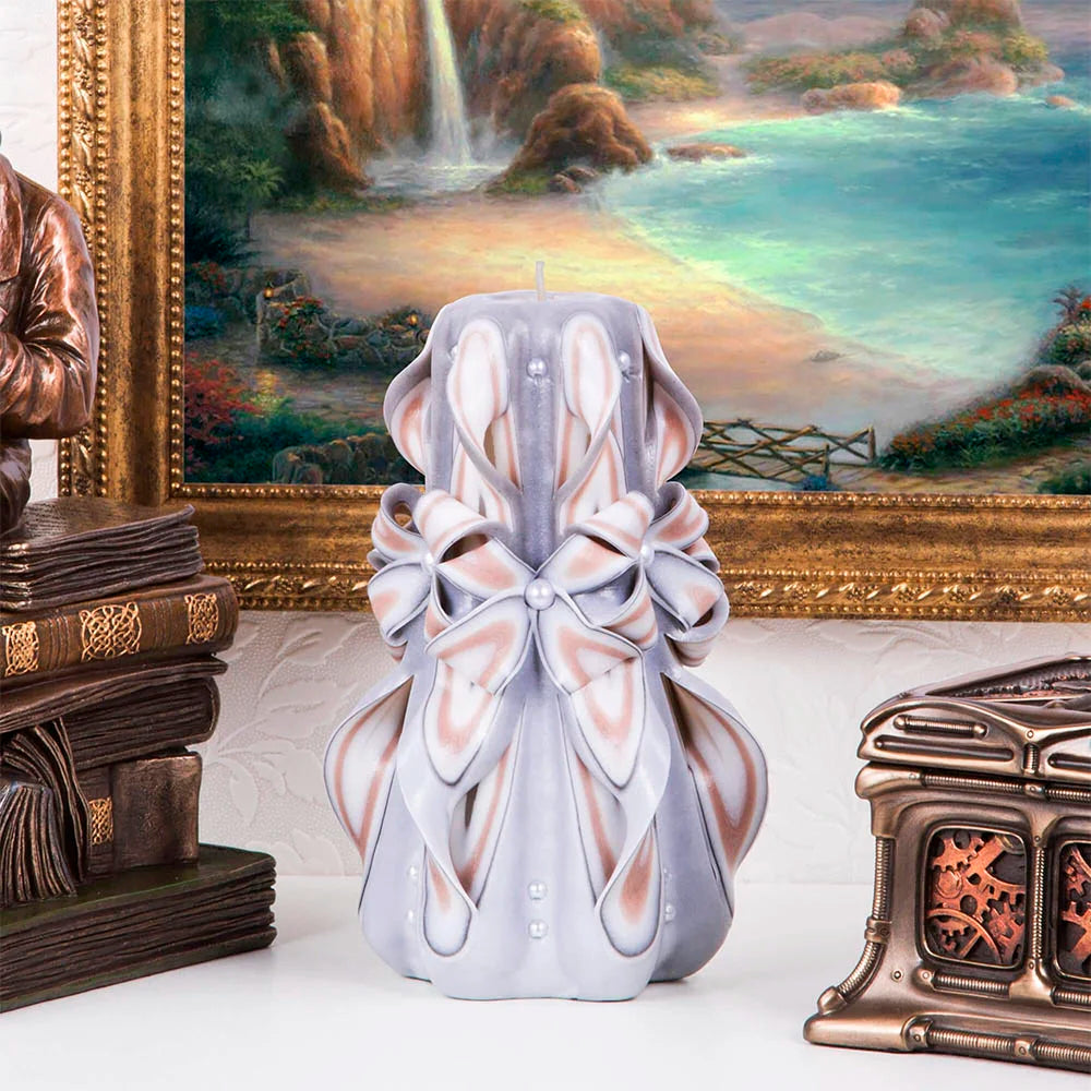 Carved candle "Delicate Lace" small