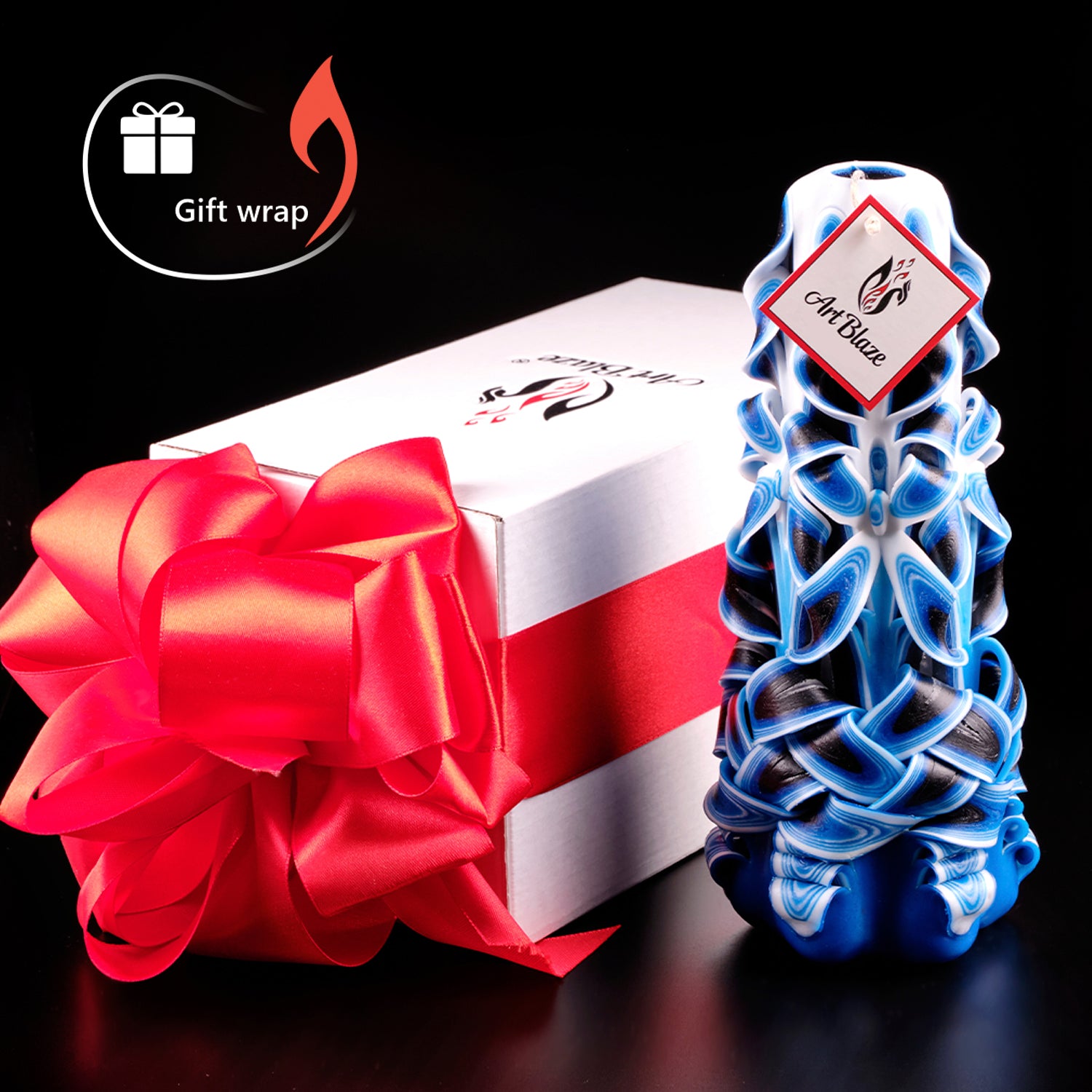 Carved candle "Sea Wave" large