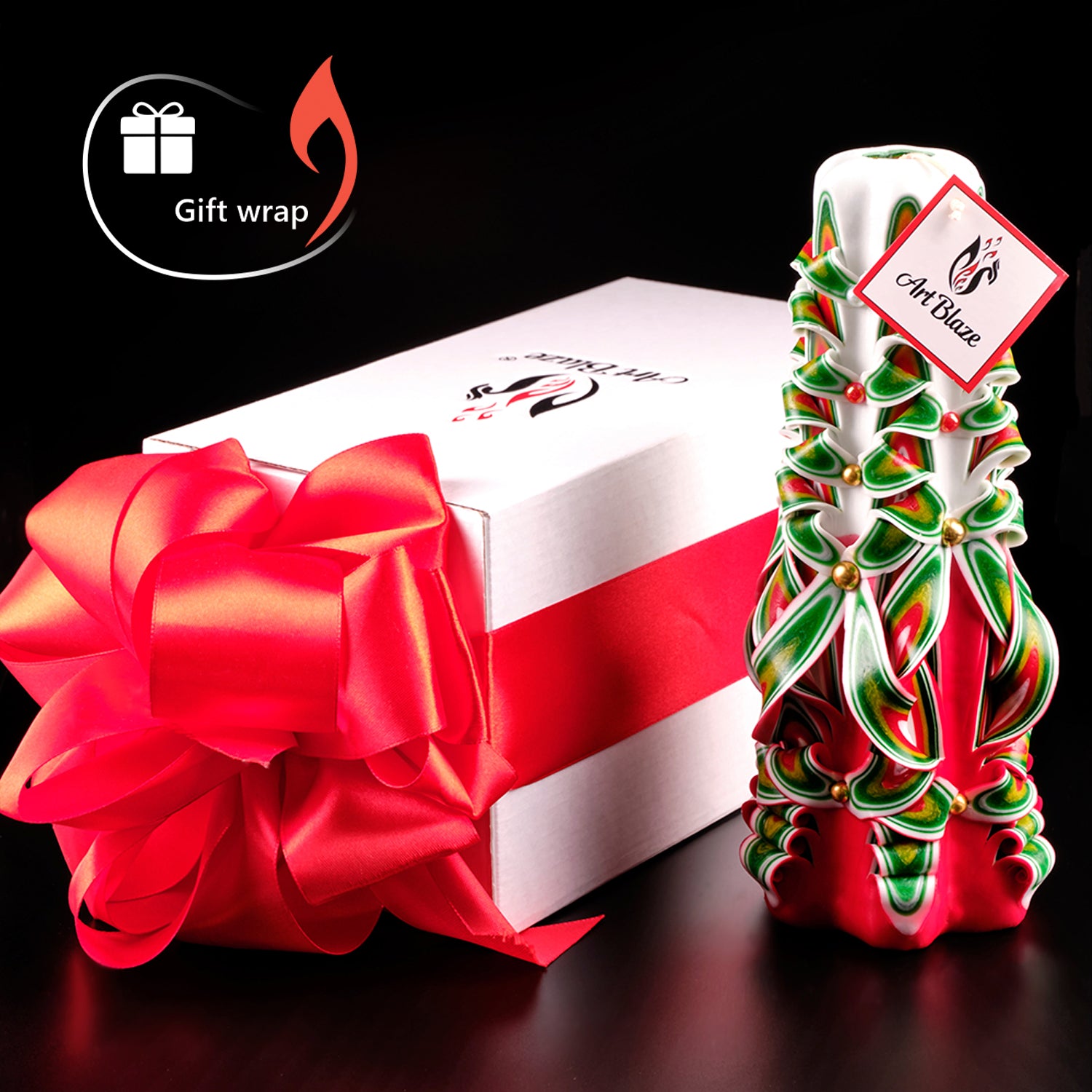 Carved candle "Festive Cocktail" large