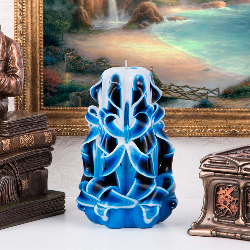 Carved candle "Sea Wave" small