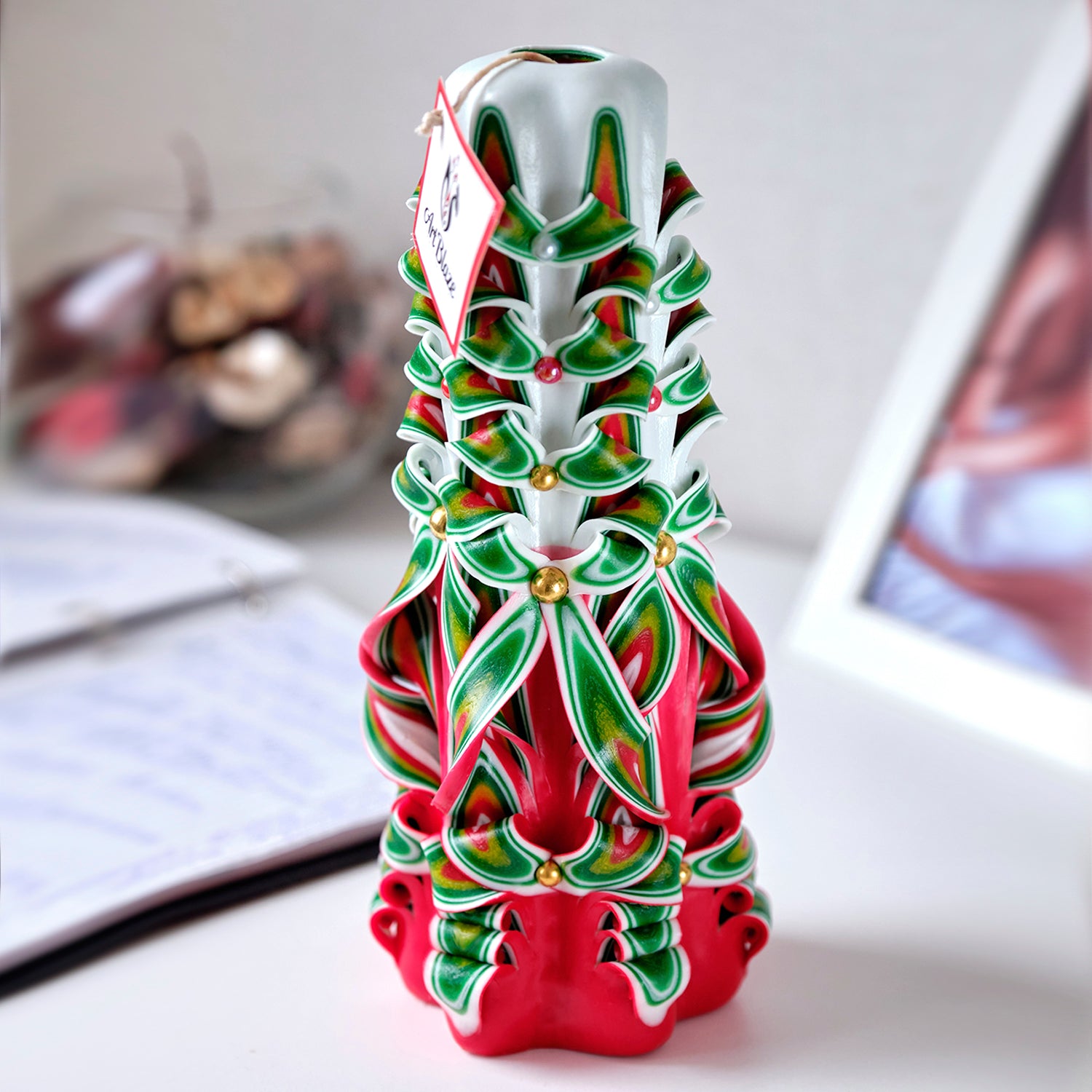 Carved candle "Festive Cocktail" large