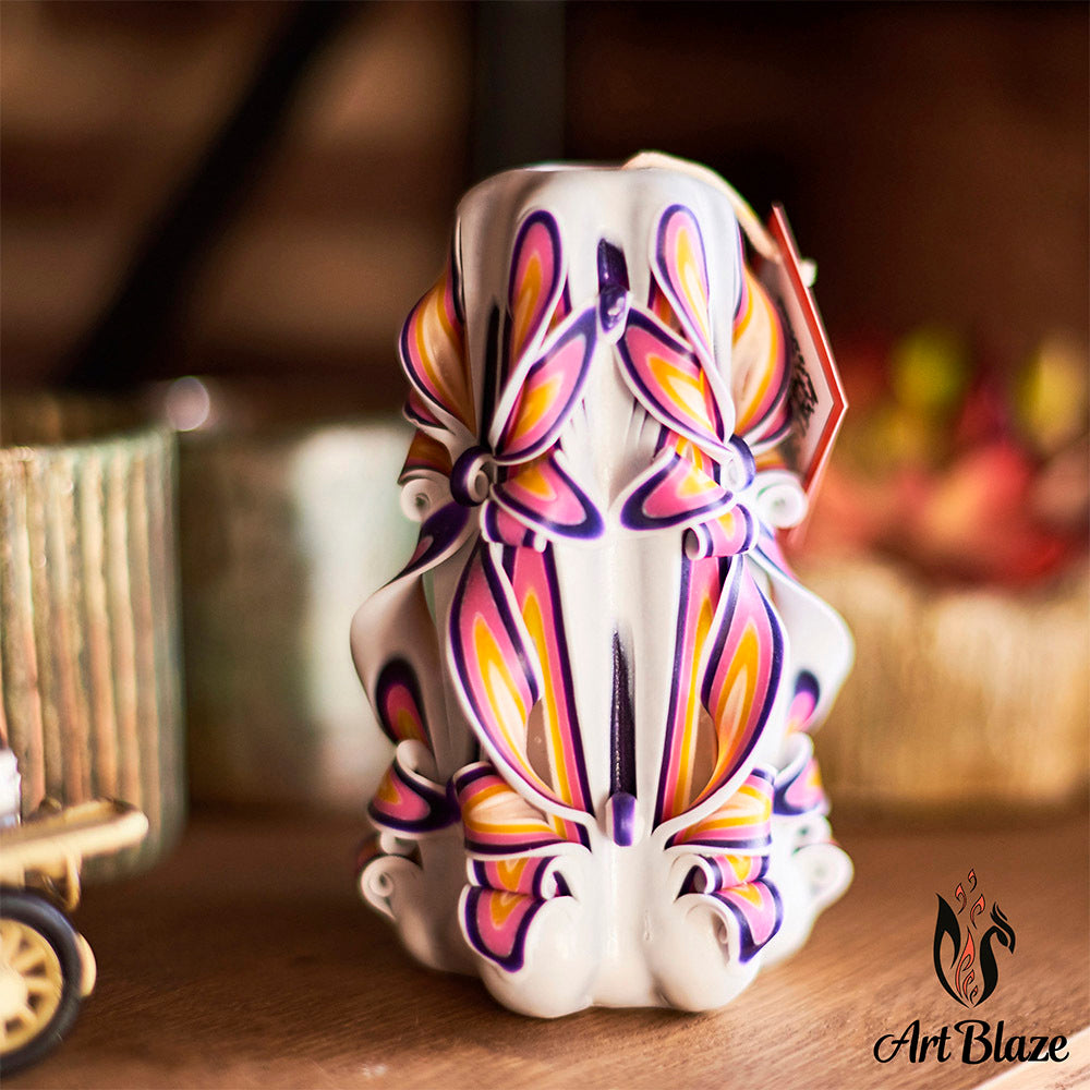 Carved candle "Royal Pearl" small