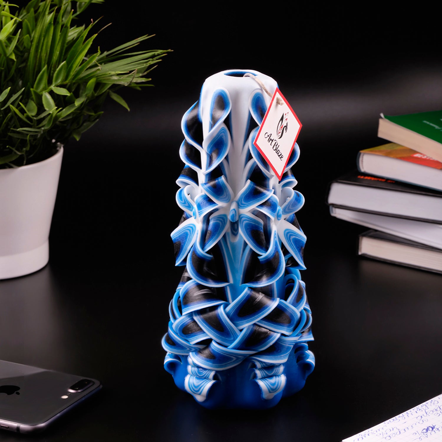 Carved candle "Sea Wave" large