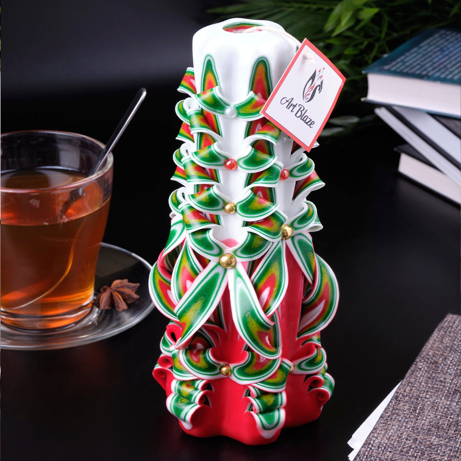 Carved candle "Festive Cocktail" large