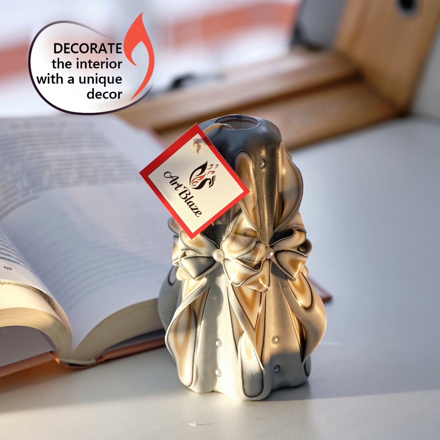 Carved candle "Delicate Lace" small