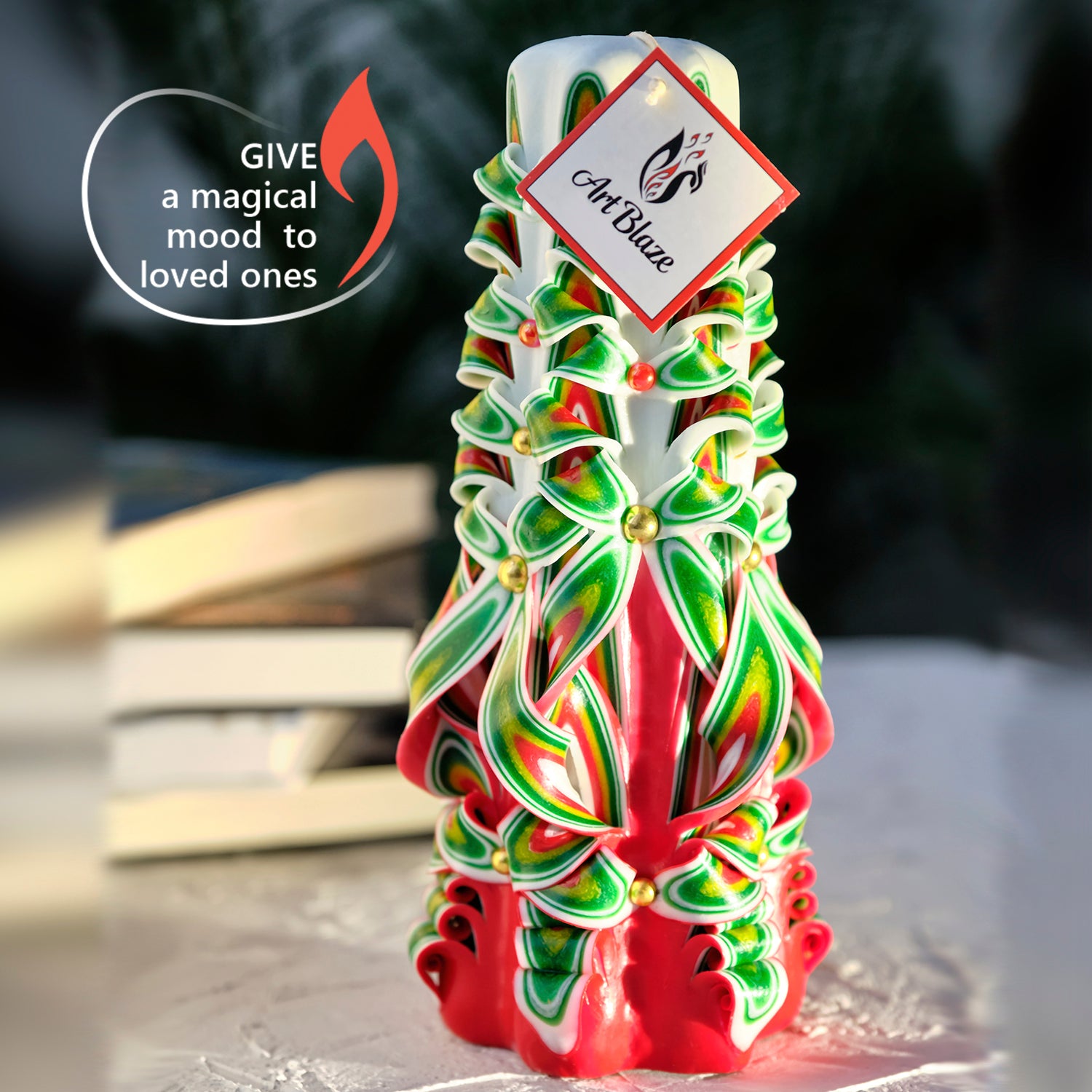 Carved candle "Festive Cocktail" large