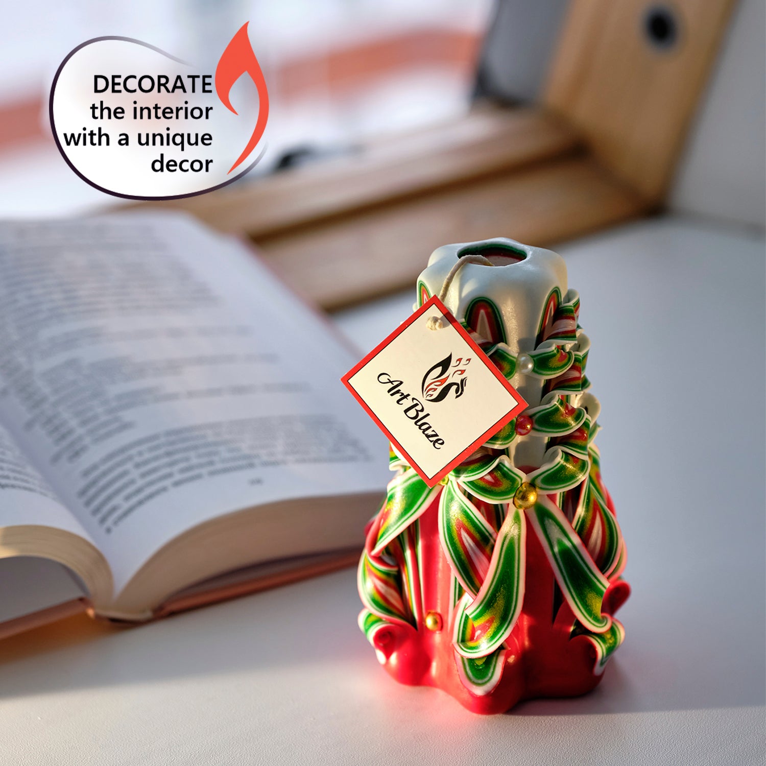 Carved Candle "Festive Cocktail" small