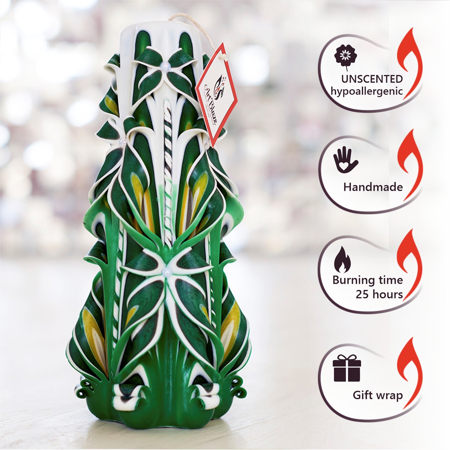 Carved candle "Summer Glade" large