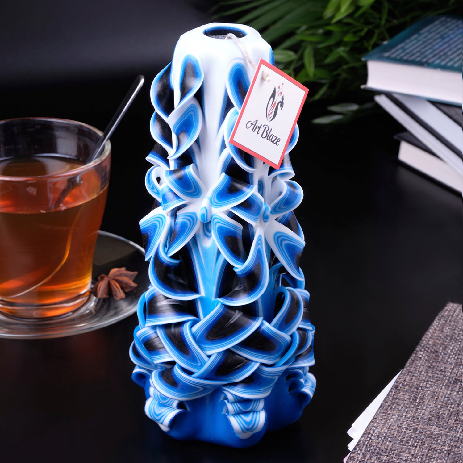 Carved candle "Sea Wave" large