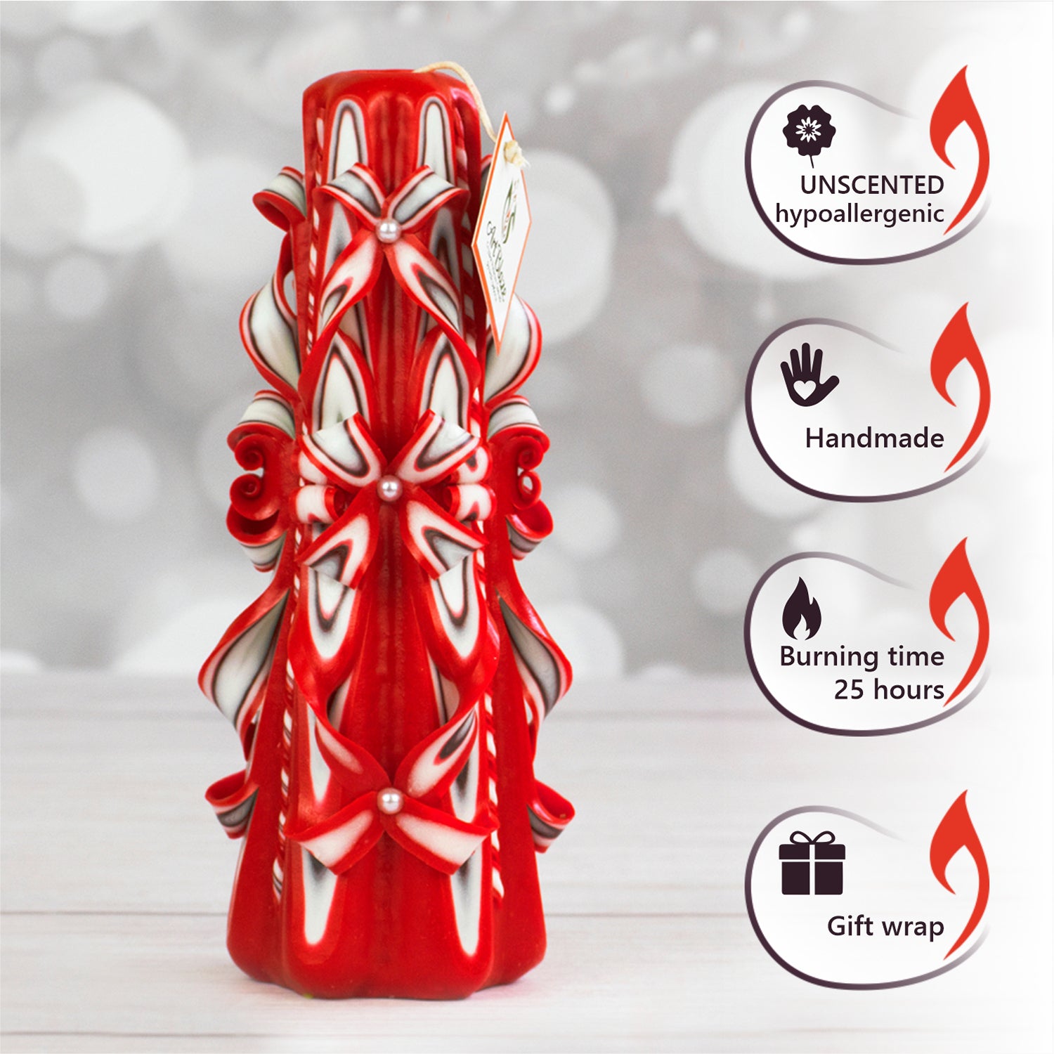 Carved candle "Scarlet Sails" large