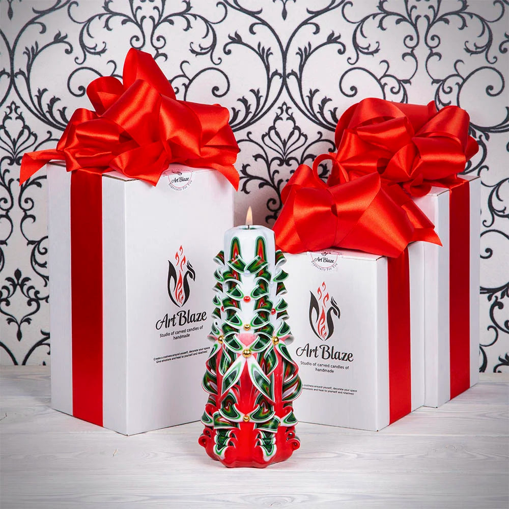 Carved candle "Festive Cocktail" large