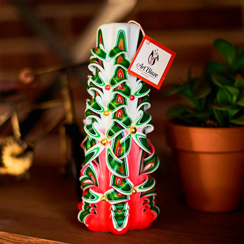 Carved candle "Festive Cocktail" large