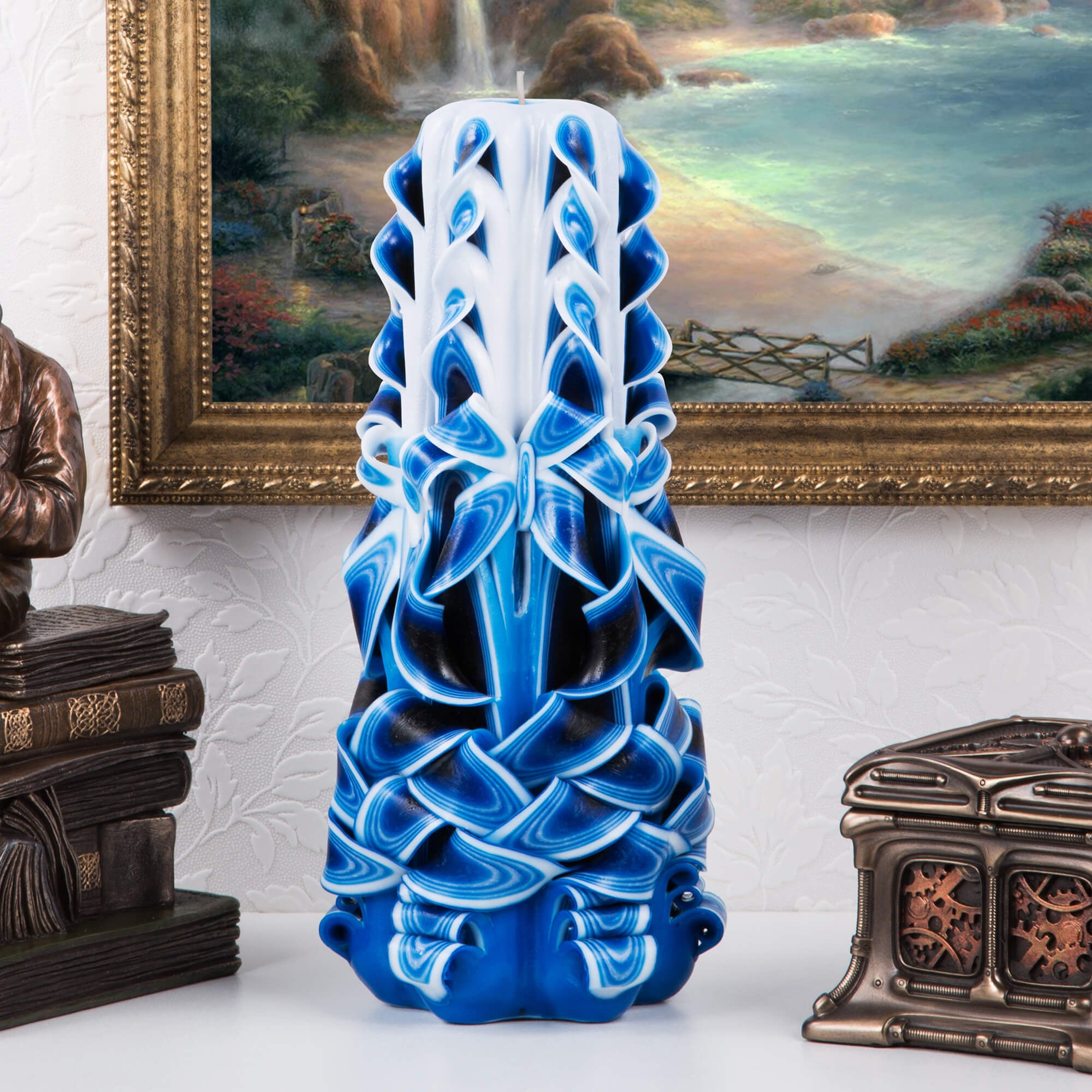 Carved candle "Sea Wave" large