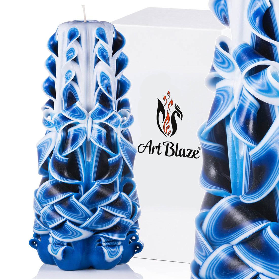 Carved candle "Sea Wave" large