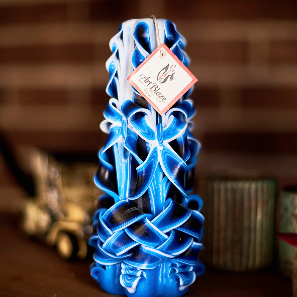 Carved candle &quot;Sea Wave&quot; large