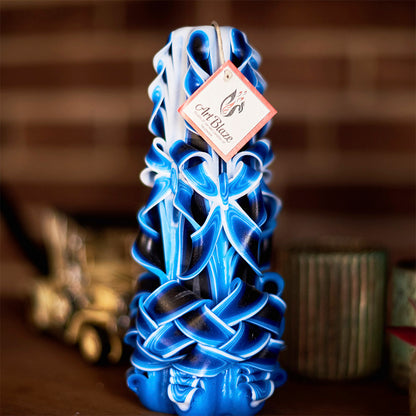 Carved candle &quot;Sea Wave&quot; large